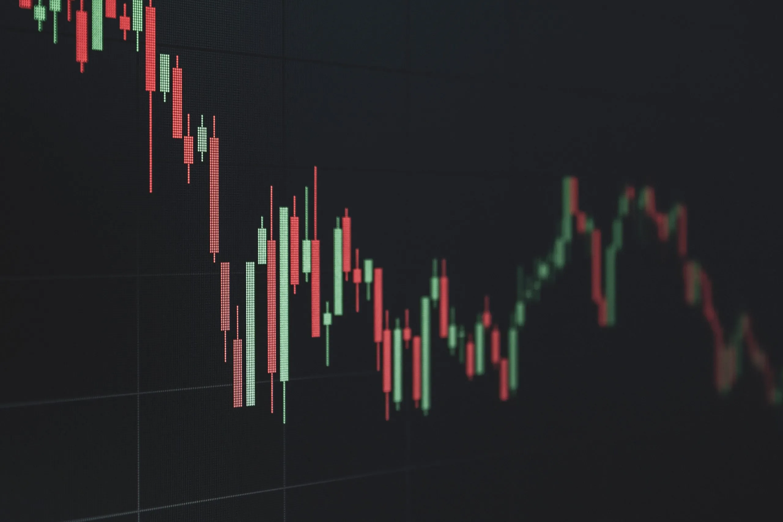 Données boursières graphique rouge et vert tendances marché