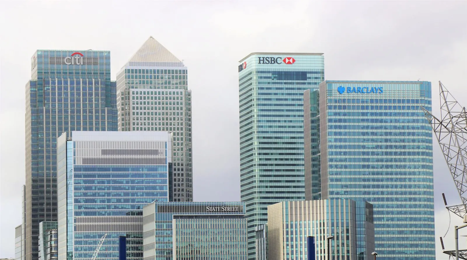 Skyline du quartier d'affaires de Canary Wharf à Londres